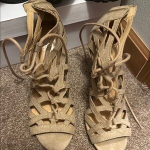 Women's Tan Lace-Up Sandals